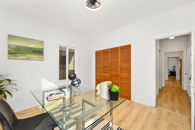 office featuring light hardwood / wood-style floors