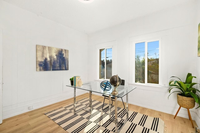 office featuring hardwood / wood-style flooring