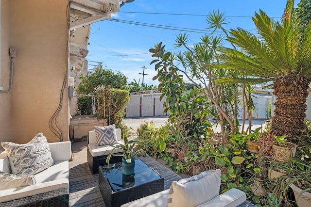 view of patio with an outdoor living space