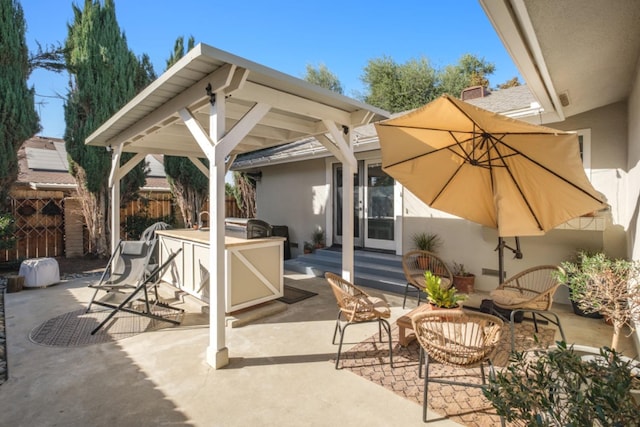 view of patio with a gazebo