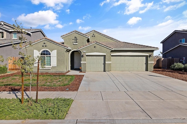 view of front of home with a garage