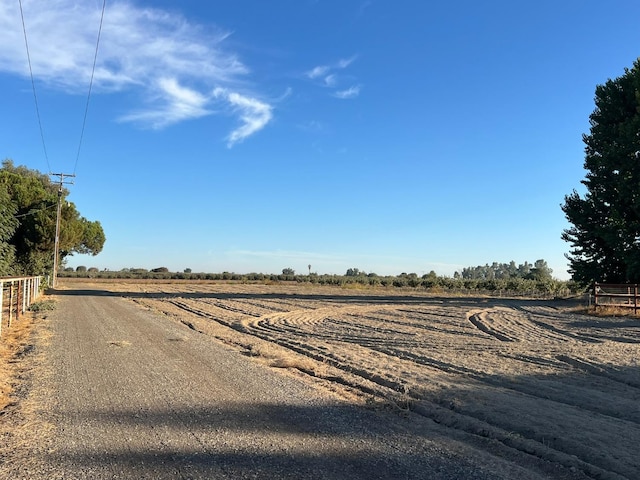 view of street featuring a rural view