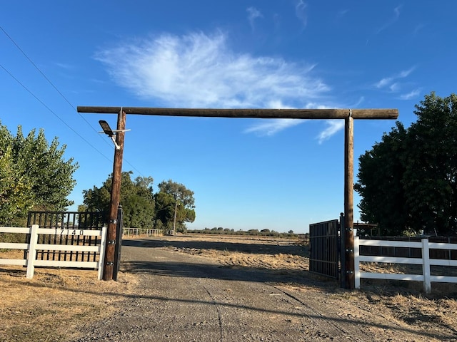 exterior space with a rural view