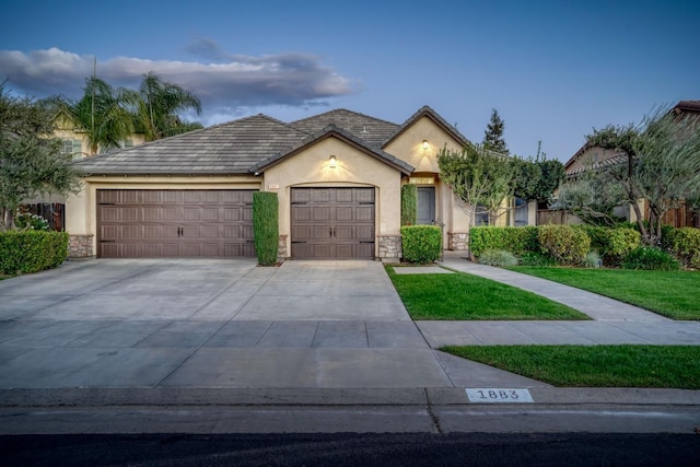 view of front of house with a garage