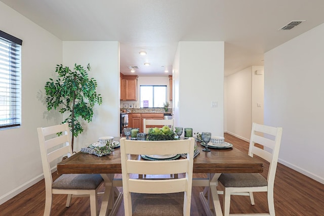 dining room featuring dark wood-type flooring