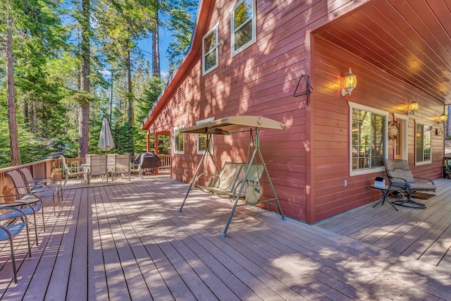 41816 N Dogwood Rd, Shaver Lake, CA 93664 - deck with outdoor dining area
