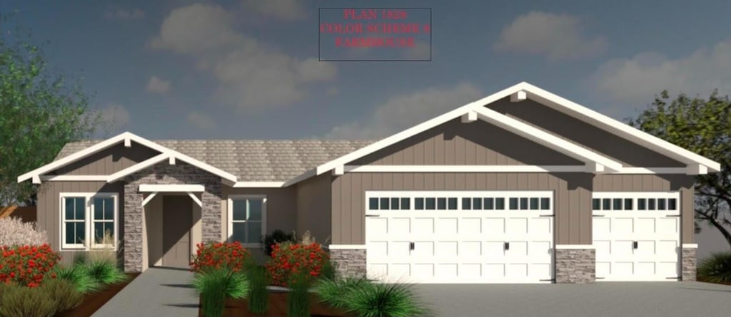 craftsman-style home with a garage