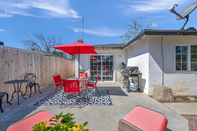 view of patio featuring grilling area