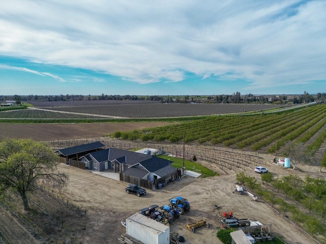 birds eye view of property featuring a rural view