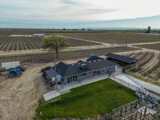 drone / aerial view with a rural view