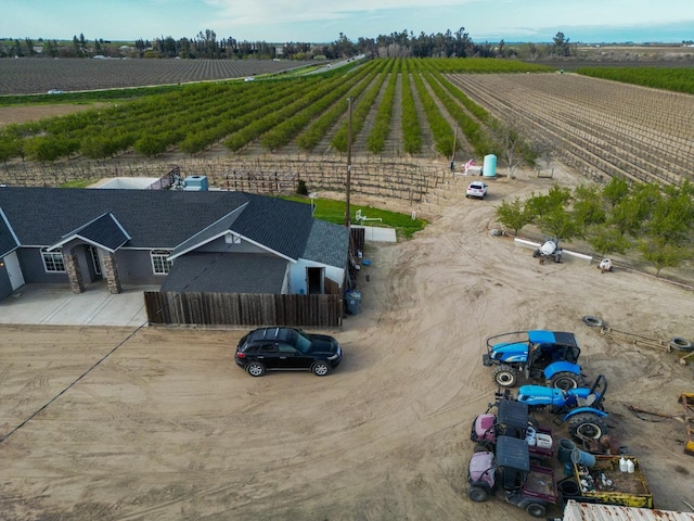 aerial view featuring a rural view