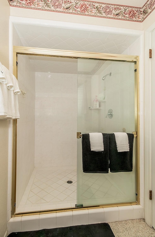 bathroom featuring walk in shower