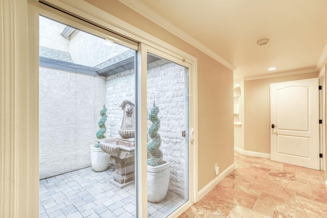 doorway with ornamental molding