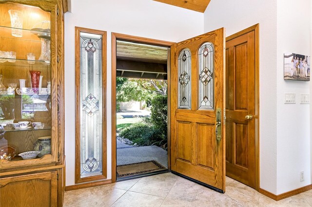 view of tiled foyer