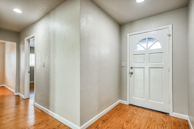 foyer entrance with wood-type flooring