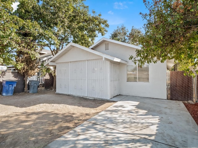 view of garage