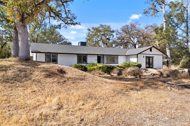 view of single story home