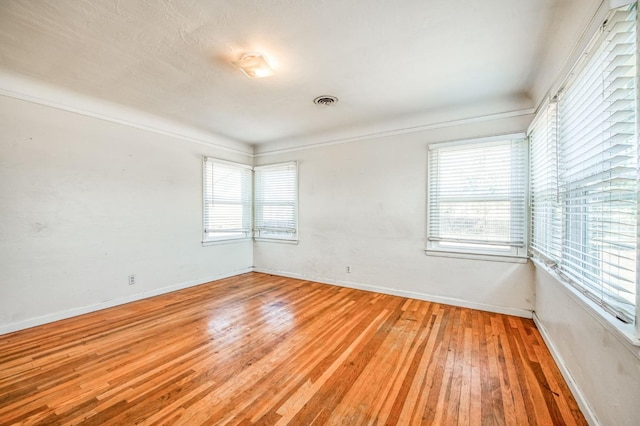 empty room with light hardwood / wood-style floors