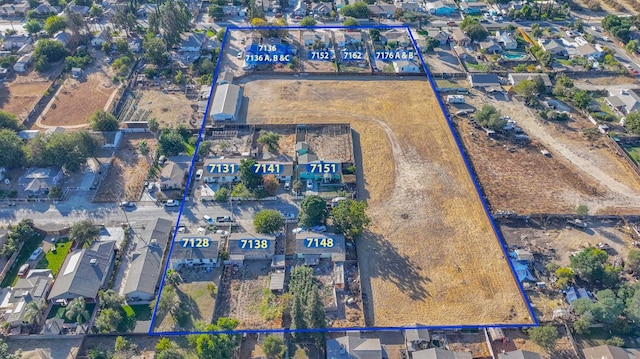bird's eye view with a residential view