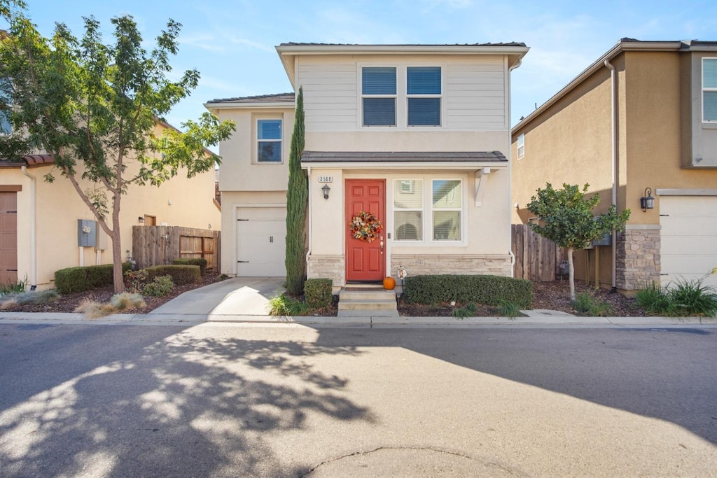 view of front of house featuring a garage