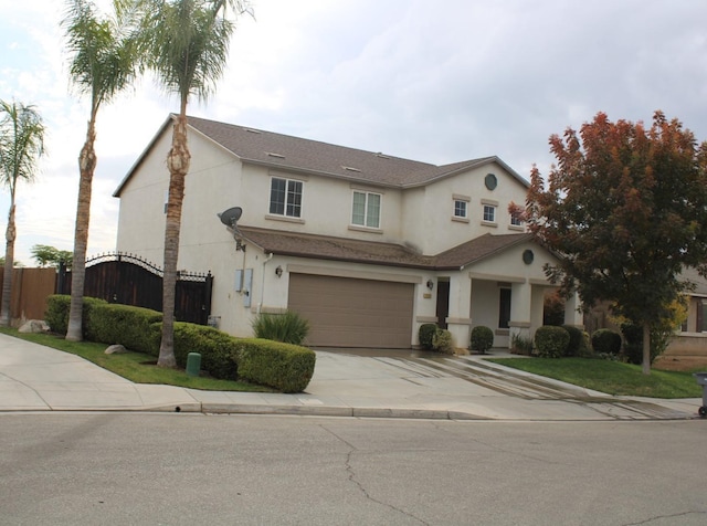 view of front of house with a garage