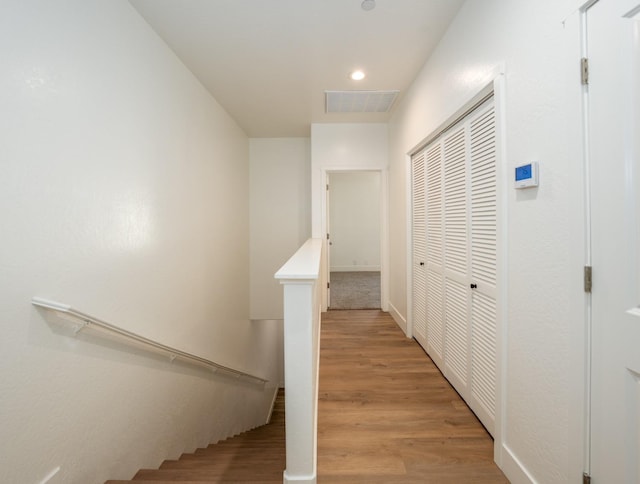 hall featuring light wood-type flooring