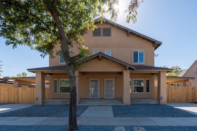 view of front of home with a patio