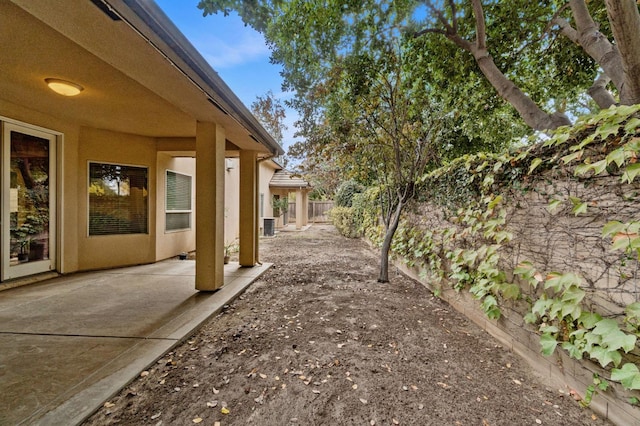 view of yard with a patio area