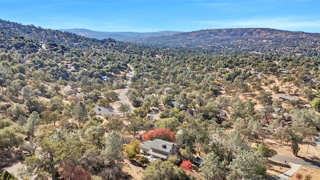 aerial view with a mountain view