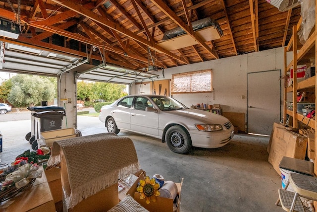 view of garage