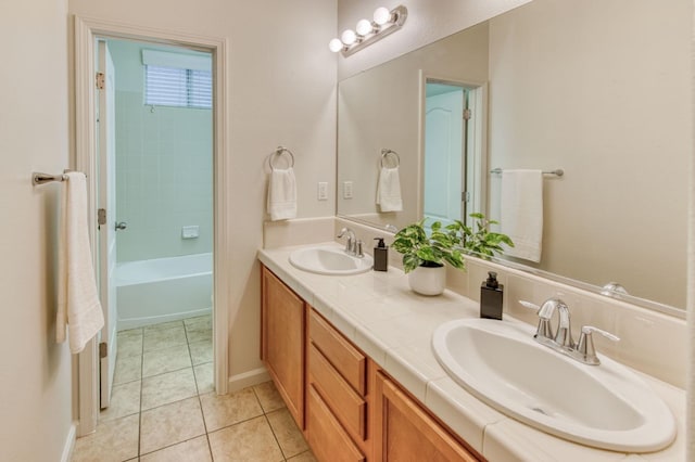 bathroom featuring vanity and tile patterned flooring