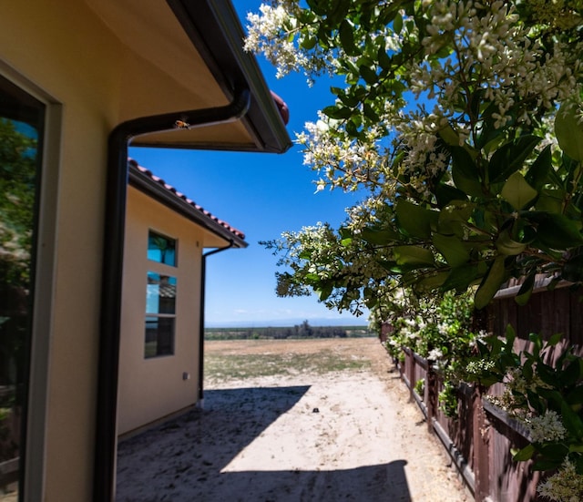 view of yard with fence