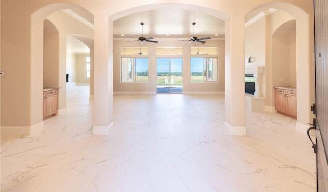 empty room with crown molding