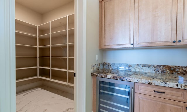 interior space featuring beverage cooler