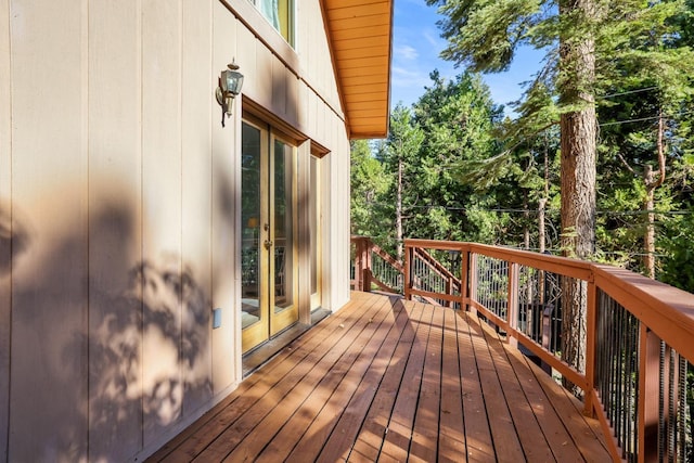 42270 Rockledge, Shaver Lake, CA 93664 - wooden terrace featuring french doors