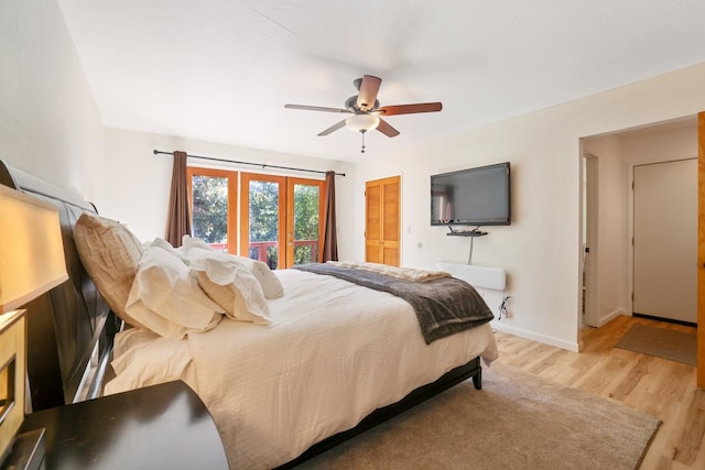 42270 Rockledge, Shaver Lake, CA 93664 - bedroom with light wood-type flooring, a closet, and a ceiling fan