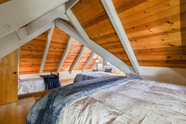 42270 Rockledge, Shaver Lake, CA 93664 - bedroom with wood ceiling and wood finished floors