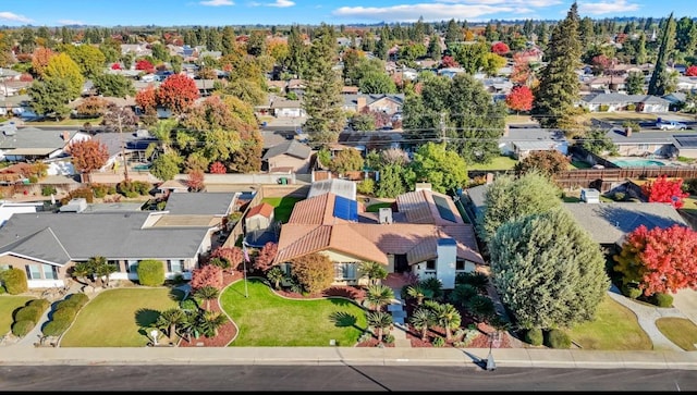 bird's eye view with a residential view