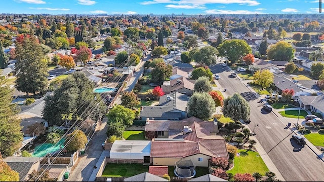 aerial view with a residential view