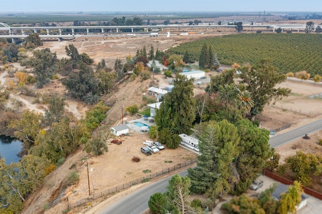 bird's eye view with a rural view