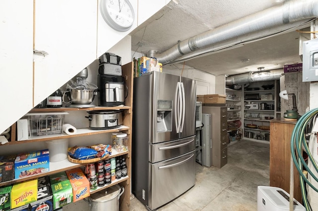 kitchen with stainless steel fridge