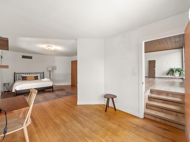 bedroom featuring light wood-type flooring