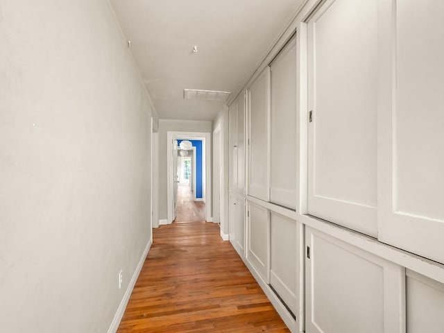 hallway featuring light wood-type flooring