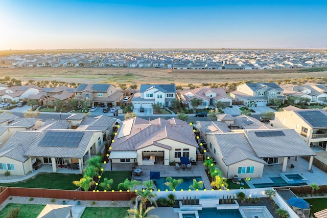 drone / aerial view with a residential view