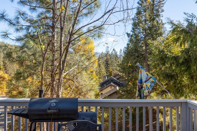 deck featuring area for grilling