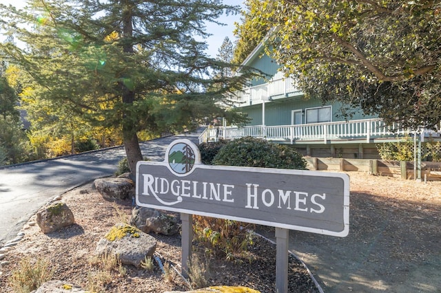 view of community sign