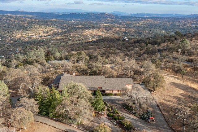 aerial view with a mountain view