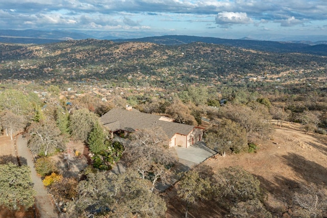 aerial view with a mountain view