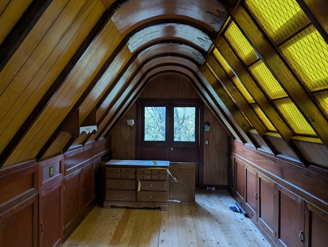 view of unfinished attic