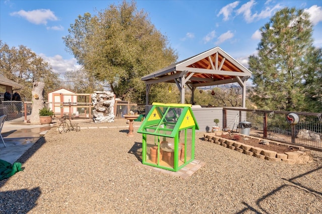 view of playground featuring a gazebo